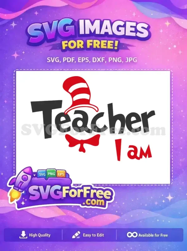 Free Red Striped Hat Free Teacher I Am Dr Seuss Free SVG Free Red Striped Hat Free Teacher I Am Dr Seuss Free SVG