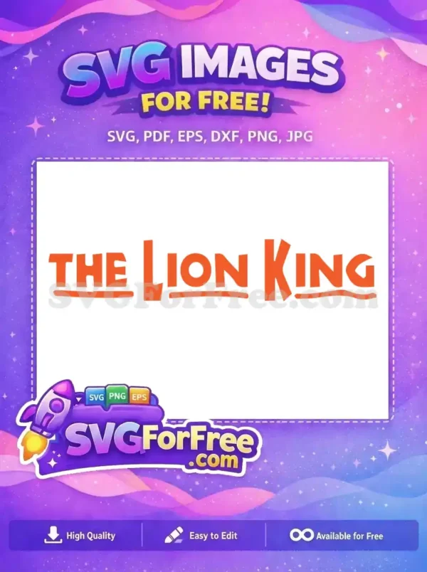 Free Orange Logo Free Bold Wavy Text The Lion King Free SVG