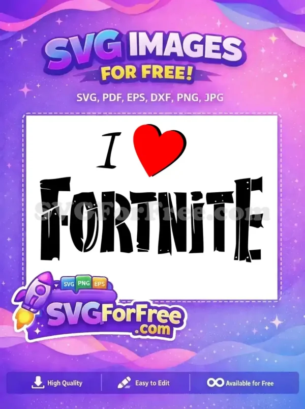Free Red Heart Free Fortnite Black Letters Game Free SVG