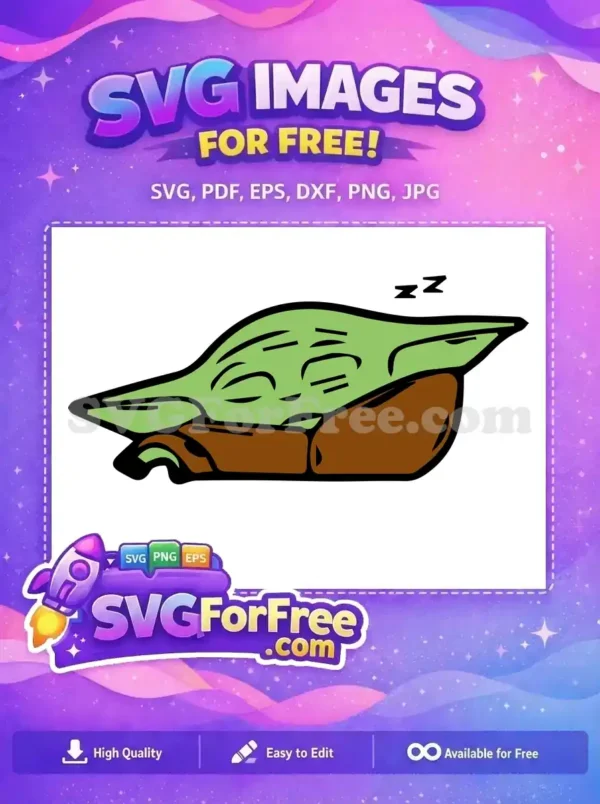 Free Sleeping Grogu Free Brown Robe Star Wars Free SVG