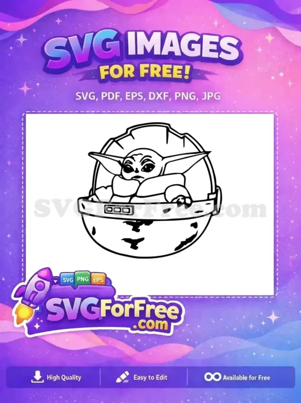 Free Cute Grogu Free Pod Seat Star Wars Free SVG
