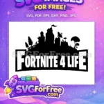 Free Fortnite Map Silhouette Free Fortnite 4 Life Free SVG - Instant Download