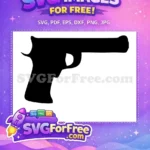 Free Black Handgun Silhouette Free Classic Pistol Weapon Action Film Scene Free SVG - Instant Download