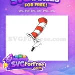 Free Red Striped Free Hat Cat in Hat Free SVG - Instant Download