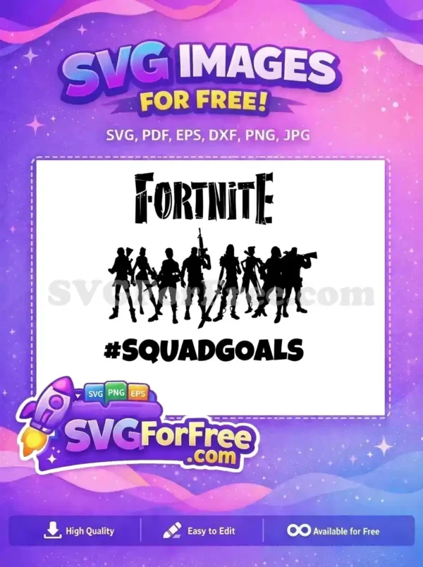 Free Squad Goals Silhouettes Free Battle Royale Fortnite Free SVG
