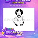 Free Princess Leia Iconic Buns Free Monochromatic Portrait Star Wars Free SVG - Instant Download