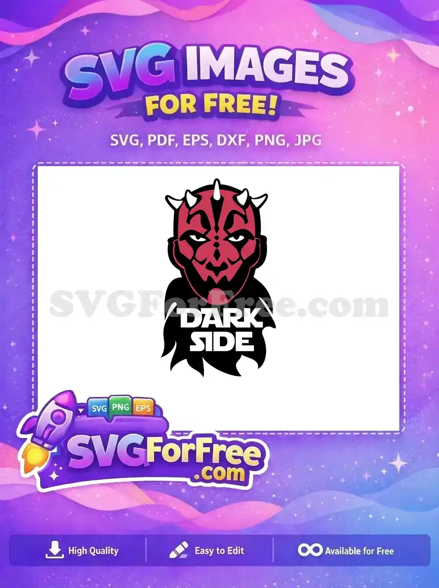 Free Red Darth Maul Free Horned Villain Star Wars Free SVG