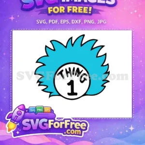 Free Blue Hair Free Thing One Seuss Free SVG