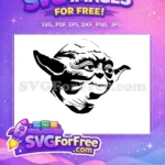 Free Black Yoda Free Wrinkled Face Star Wars Free SVG - Instant Download