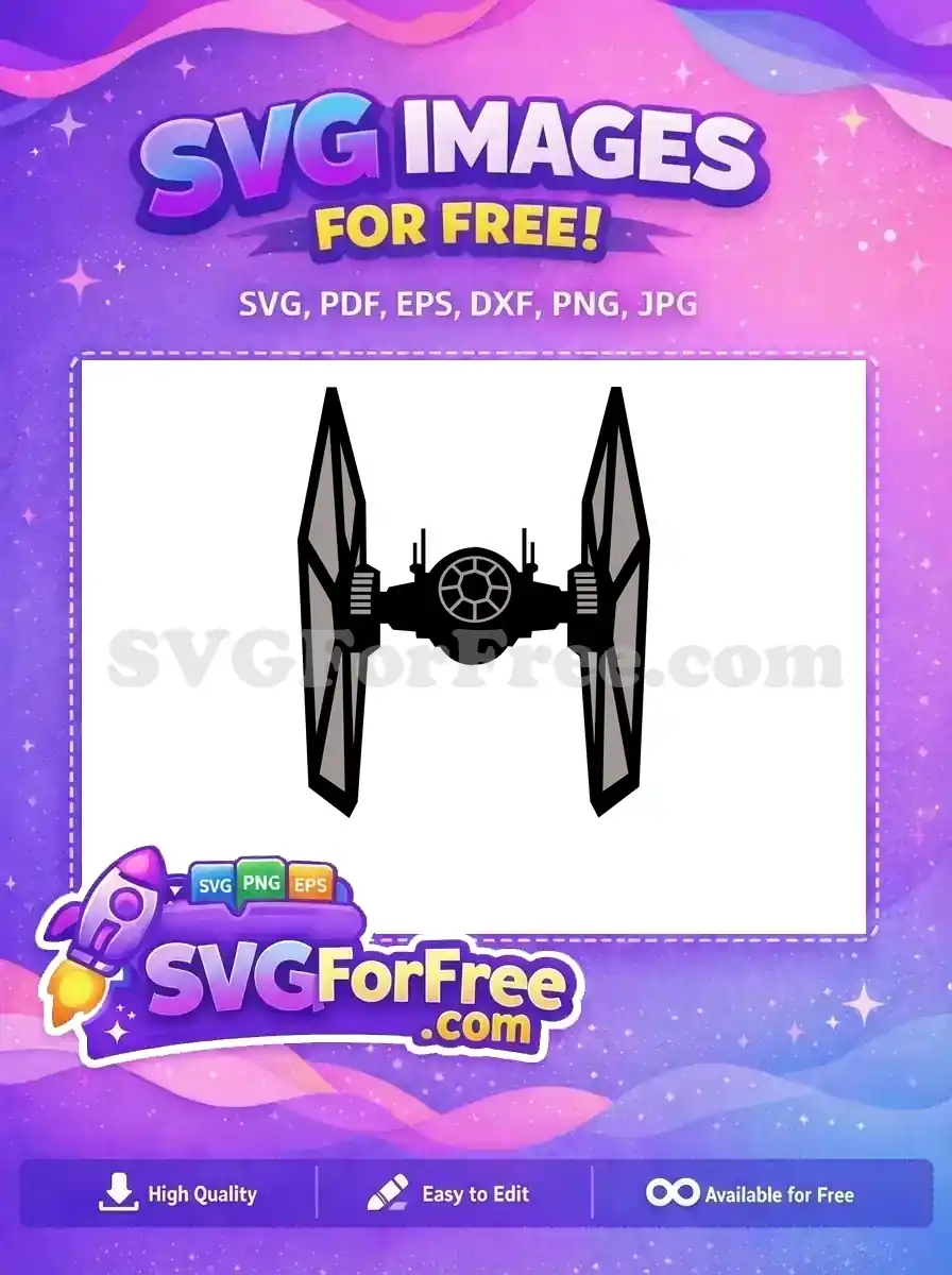 Free Black TIE Fighter Free Gray Wings Star Wars Free SVG