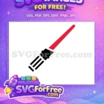 Free Vibrant Red Blade Free Sleek Black Hilt Star Wars Weapon Free SVG - Instant Download