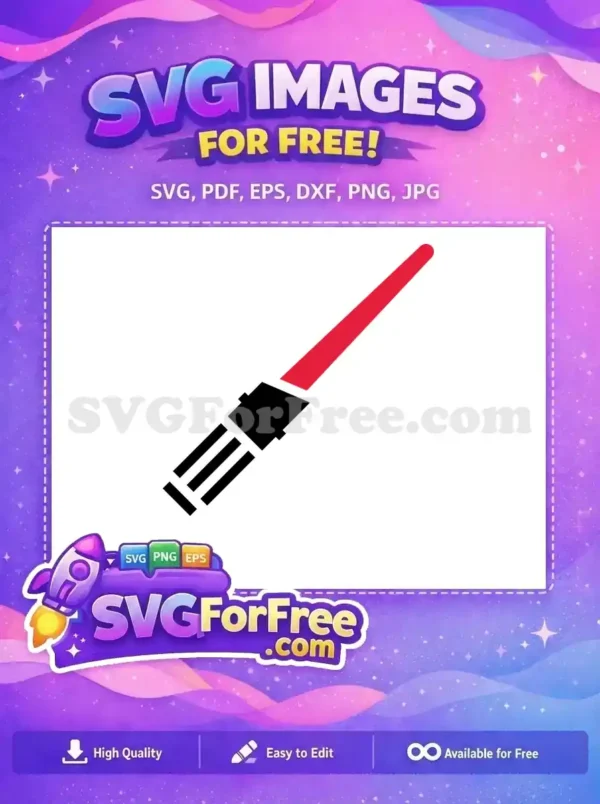 Free Vibrant Red Blade Free Sleek Black Hilt Star Wars Weapon Free SVG