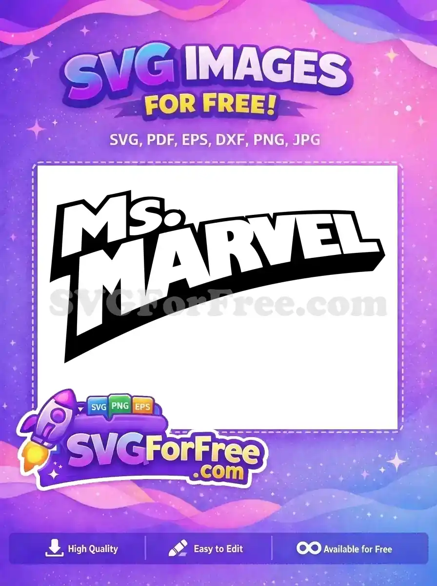 Free Bold Free Title Ms Marvel Free SVG