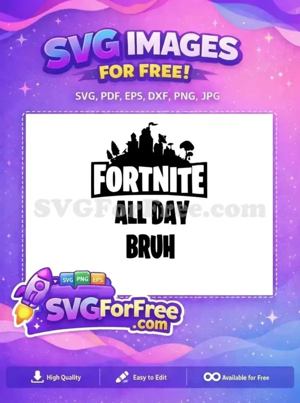 Free black cityscape Free Fortnite slogan game design Free SVG