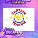 Free Captain Marvel Red Free Yellow Starburst Blue Superhero Logo Free SVG - Instant Download