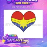 Free Red Yellow Blue Heart Free Captain Marvel Movie Free SVG - Instant Download