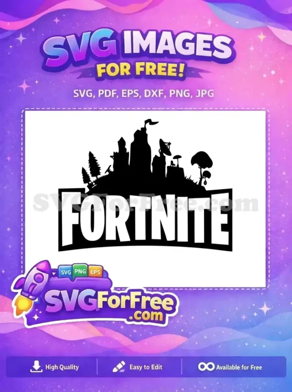 Free Island Buildings Free Monochrome Logo Fortnite Game Free SVG