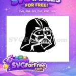Free Darth Vader Helmet Free Black White Star Wars Free SVG 1 - Instant Download