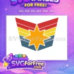 Free Red Yellow Blue Free Orange Star Captain Marvel Logo Free SVG - Instant Download