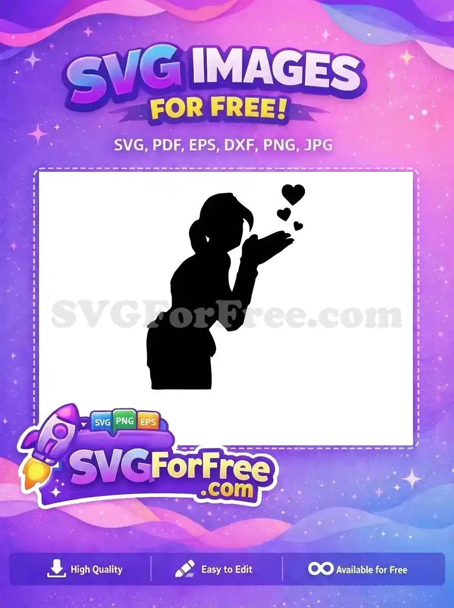 Free Silhouette Blowing Hearts Free Love Expression Movie Free SVG