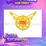 Free Golden Starburst Emblem Free Red Captain Marvel Logo Movie Free SVG - Instant Download