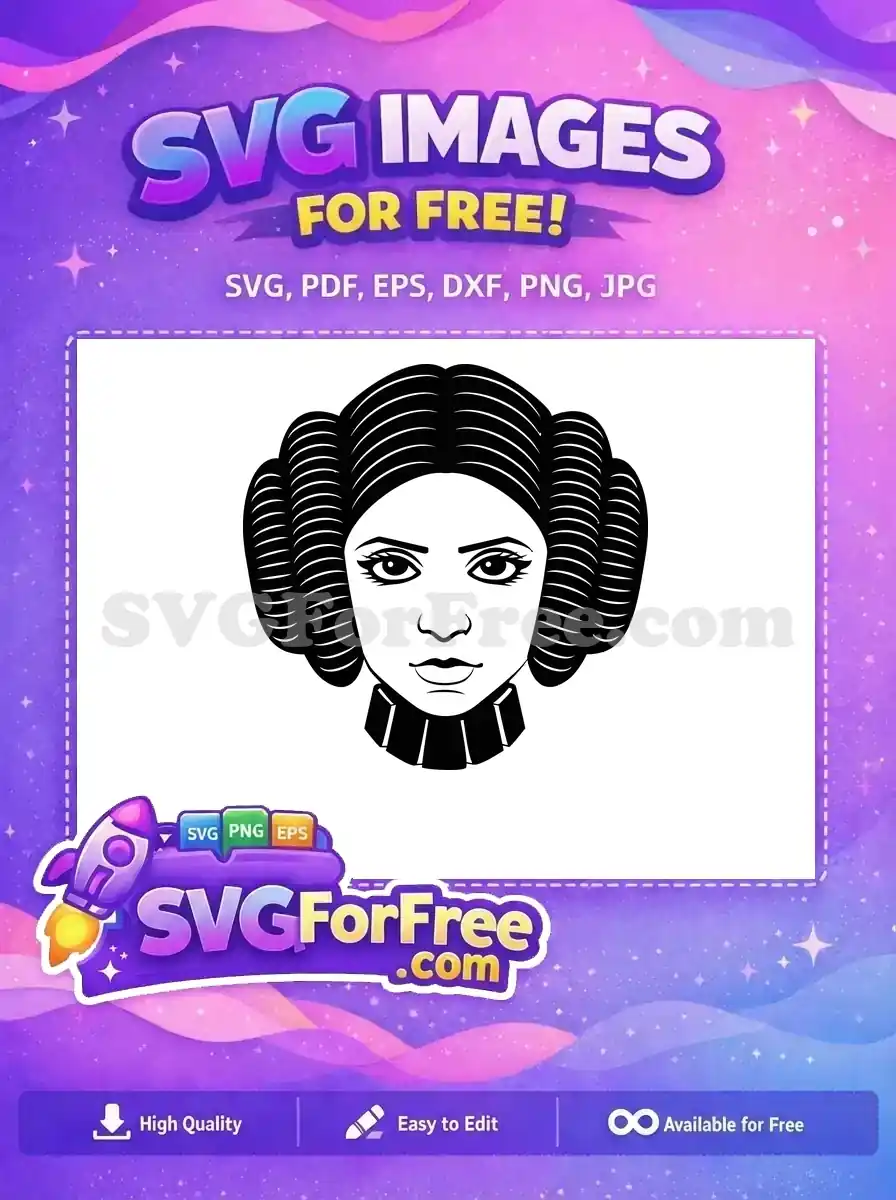 Free Detailed Hair Free Princess Leia Star Wars Free SVG