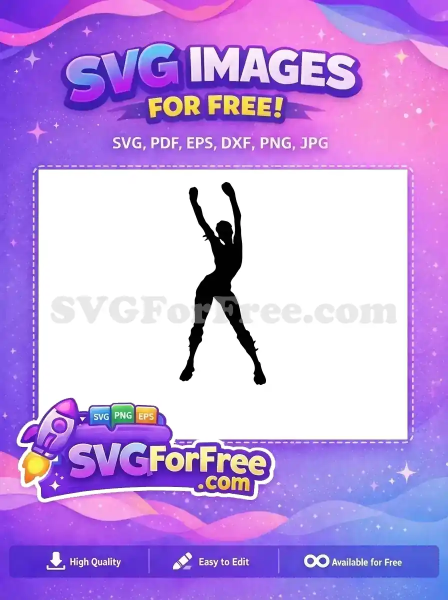 Free Dancing Silhouette Free Black Outfit Fortnite Free SVG