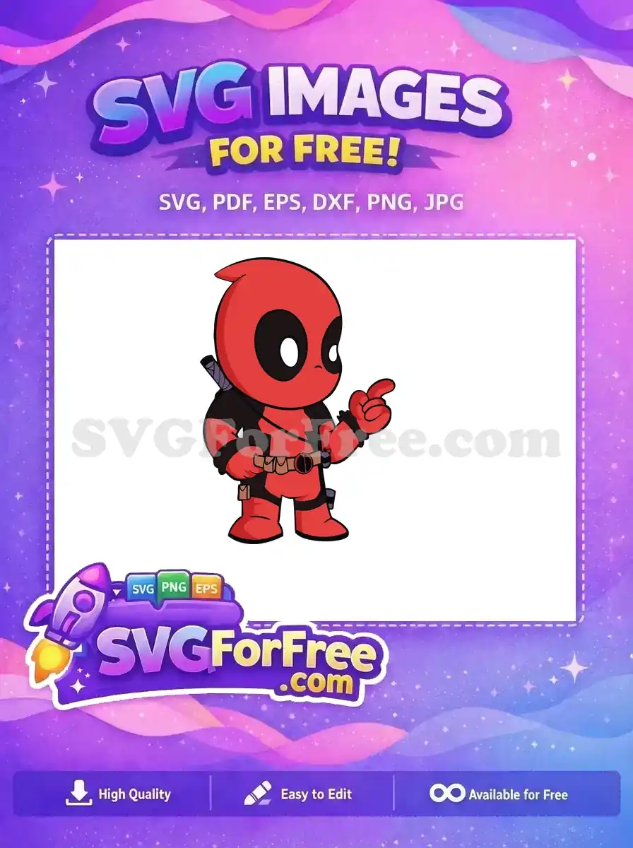 Free Cute Pointing Free Red Suit Katana Deadpool Free SVG