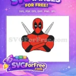 Free Red Black Deadpool Free Katanas Crossed Marvel Movie Character Free SVG - Instant Download