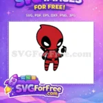 Free Chibi Deadpool Grenade Free Red Black Suit Marvel Free SVG - Instant Download