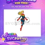 Free Powerful Captain Marvel Free Red Blue Gold Suit Avengers Superhero Free SVG - Instant Download