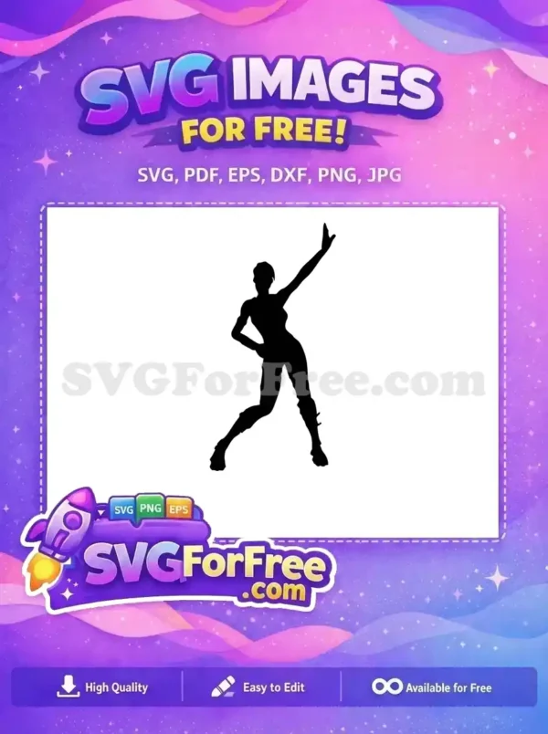 Free Victory Pose Free Black Silhouette Fortnite Free SVG 1