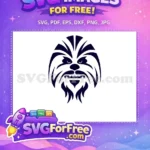 Free dark blue angry Wookiee Free furry texture Star Wars Free SVG - Instant Download