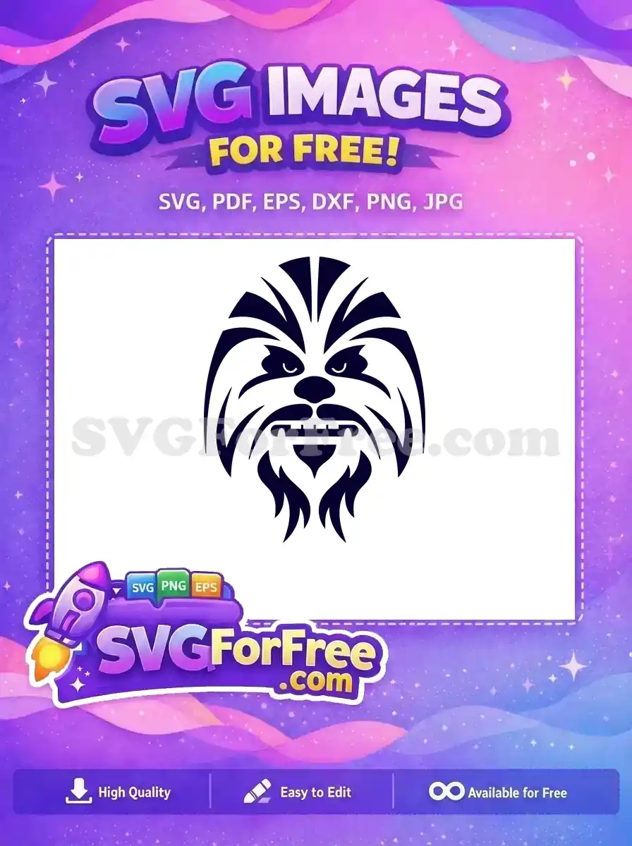 Free dark blue angry Wookiee Free furry texture Star Wars Free SVG