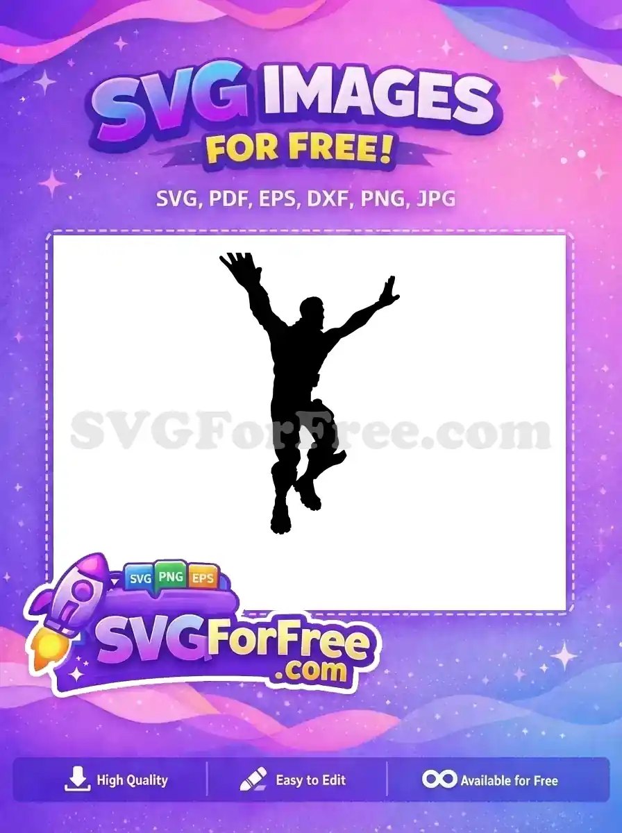 Free Arms Raised Free Jumping Pose Fortnite Free SVG
