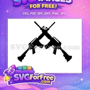 Free Black Crossed Assault Rifles Free Military Warfare Action Game Free SVG