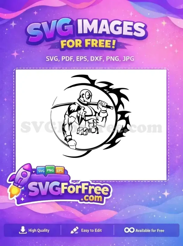 Free Deadpool Katana Free Monochrome Tribal Marvel Free SVG