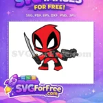 Free Red Masked Hero Free Sword Gun Deadpool Free SVG - Instant Download
