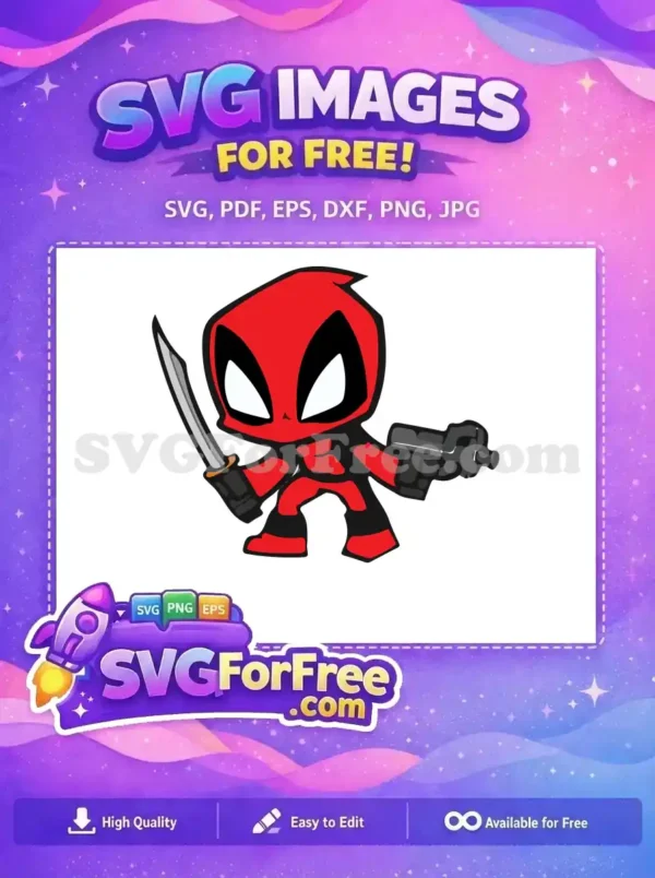 Free Red Masked Hero Free Sword Gun Deadpool Free SVG Free Red Masked Hero Free Sword Gun Deadpool Free SVG