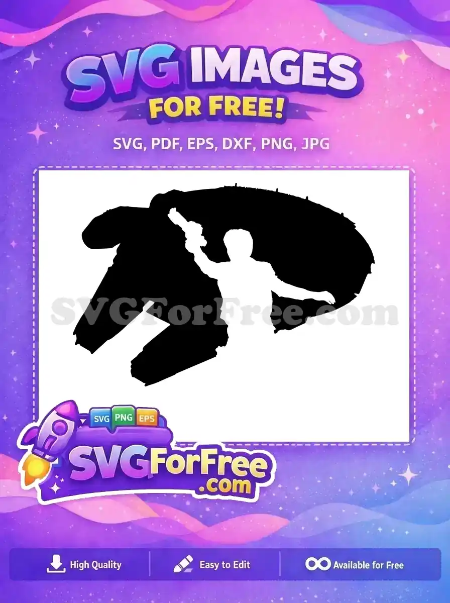 Free Han Solo Blaster Silhouette Free Millennium Falcon Star Wars Free SVG