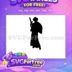 Free Princess Leia Blaster Free Silhouette Star Wars Free SVG 1 - Instant Download