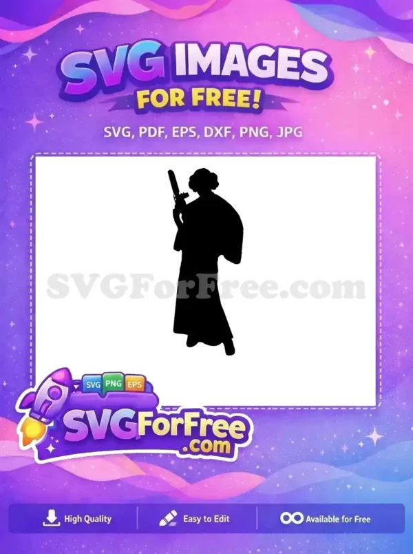 Free Princess Leia Blaster Free Silhouette Star Wars Free SVG 1 Free Princess Leia Blaster Free Silhouette Star Wars Free SVG 1