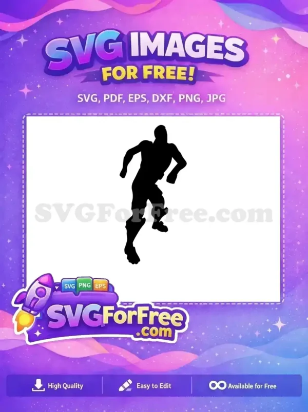 Free Black Silhouette Free Flailing Fortnite Dance Free SVG