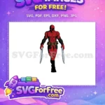 Free Red Masked Hero Free Swords Wielding Deadpool Free SVG - Instant Download
