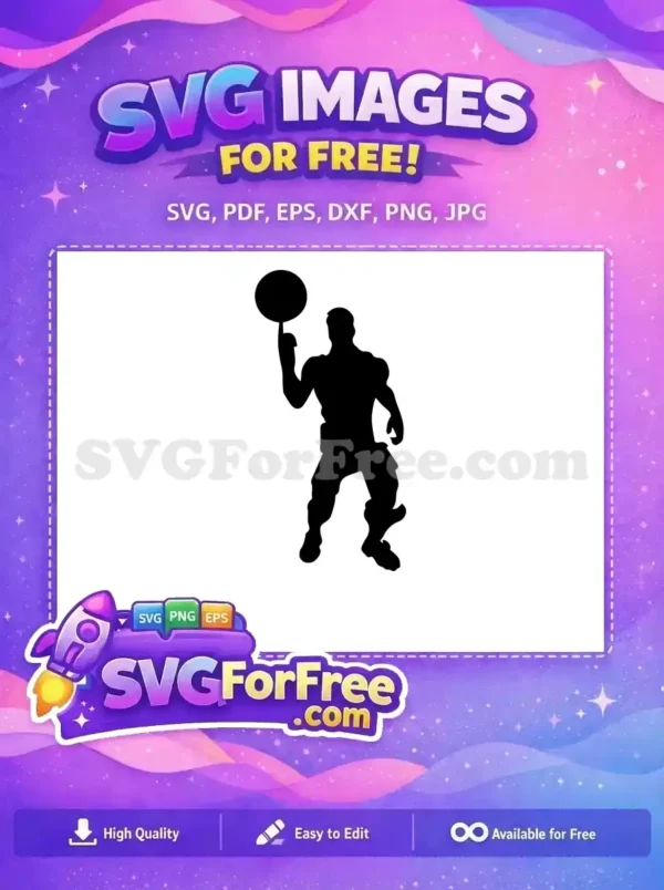 Free Muscular Male Silhouette Free Dynamic Basketball Spin Fortnite Game Emote Free SVG