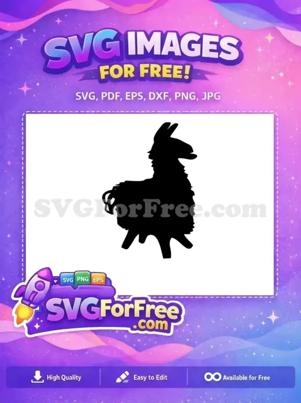 Free Black Llama Free Gaming Silhouette Fortnite Free SVG