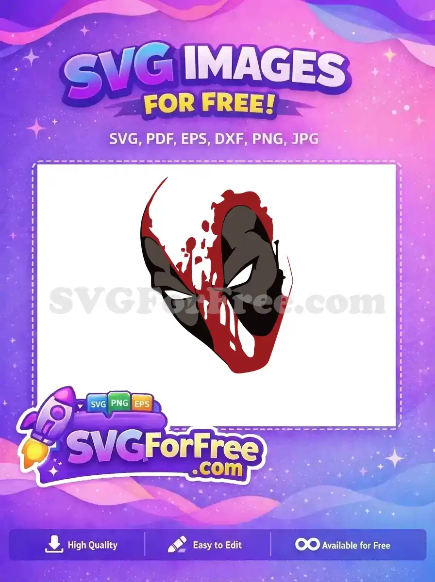 Free Bloody Red Mask Free Grinning Anti-Hero Deadpool Free SVG