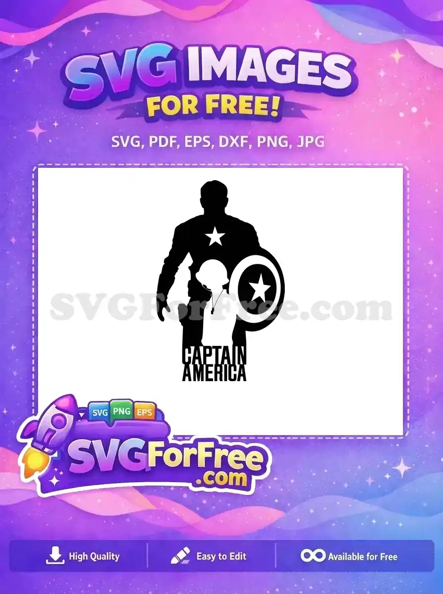 Free Black Hero Silhouette Free Young Soldier Whistle Captain America Free SVG