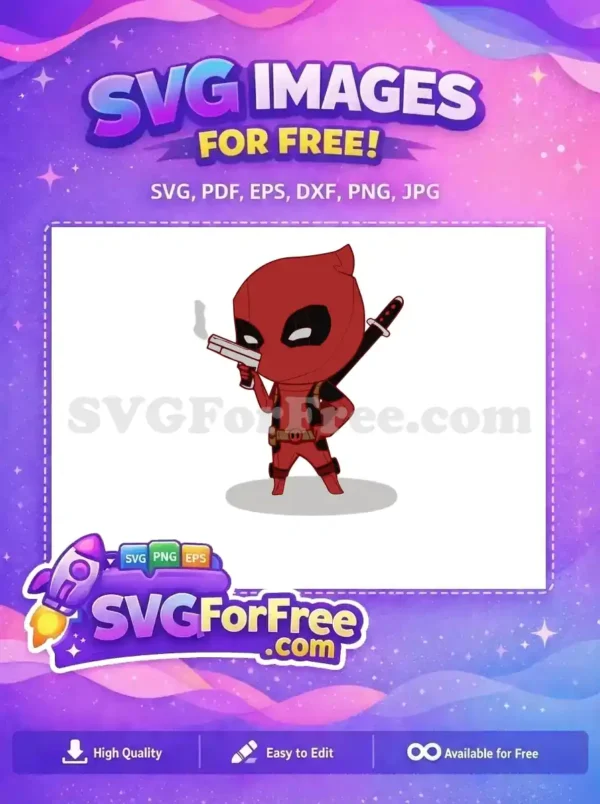 Free Red Suit Free Smoking Gun Deadpool Movie Free SVG