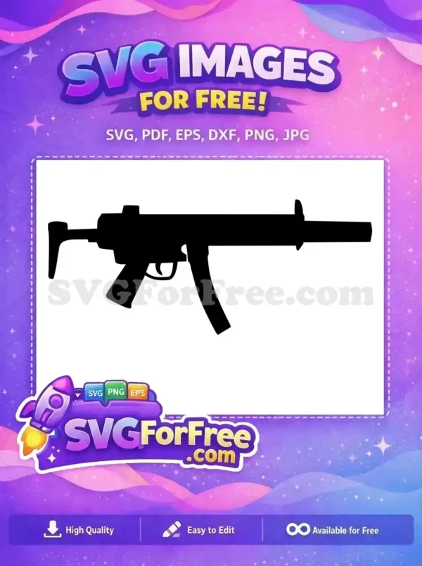 Free Black MP5 Free Submachine Gun Movie Free SVG Free Black MP5 Free Submachine Gun Movie Free SVG